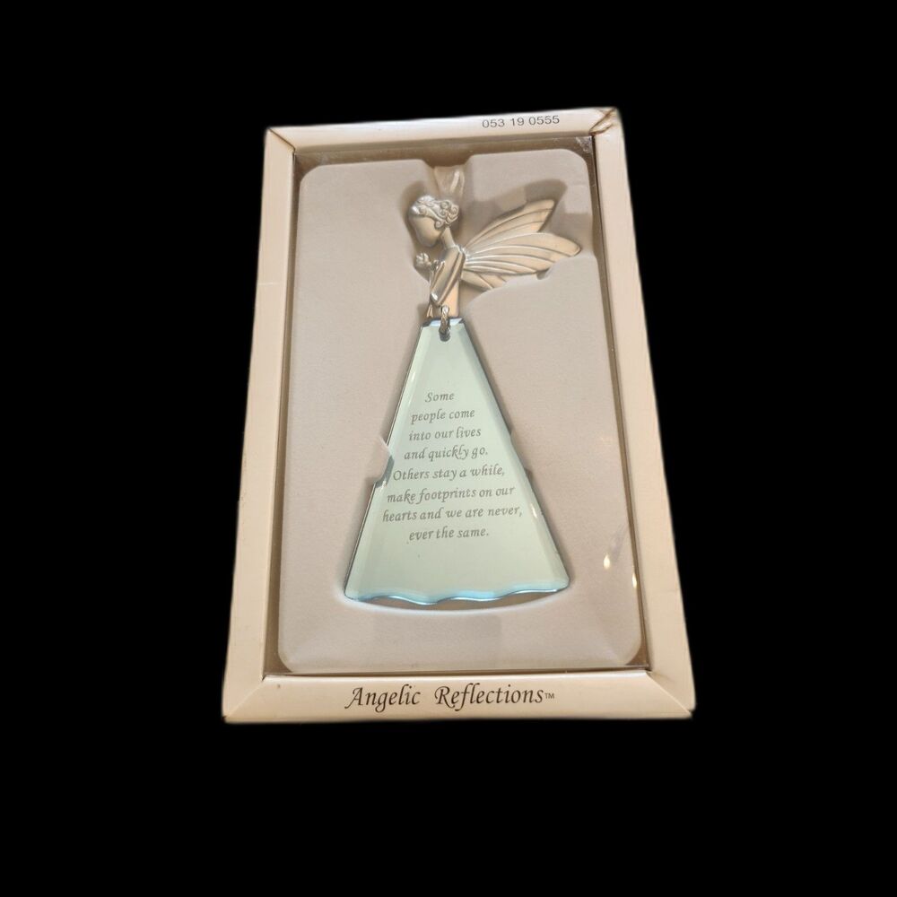 An Angelic Reflections pewter and glass angel ornament B27